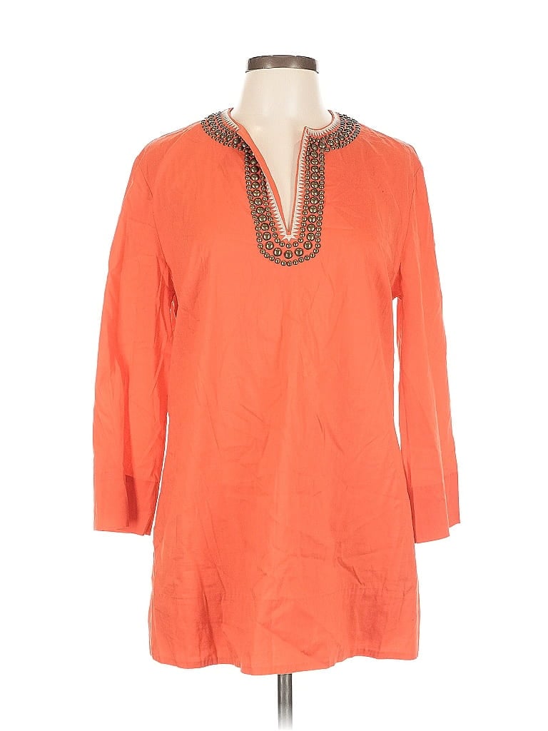Click to view more detailed imagery on our partner's website Pre-owned Anne Klein 3/4 Sleeve Blouse In Orange