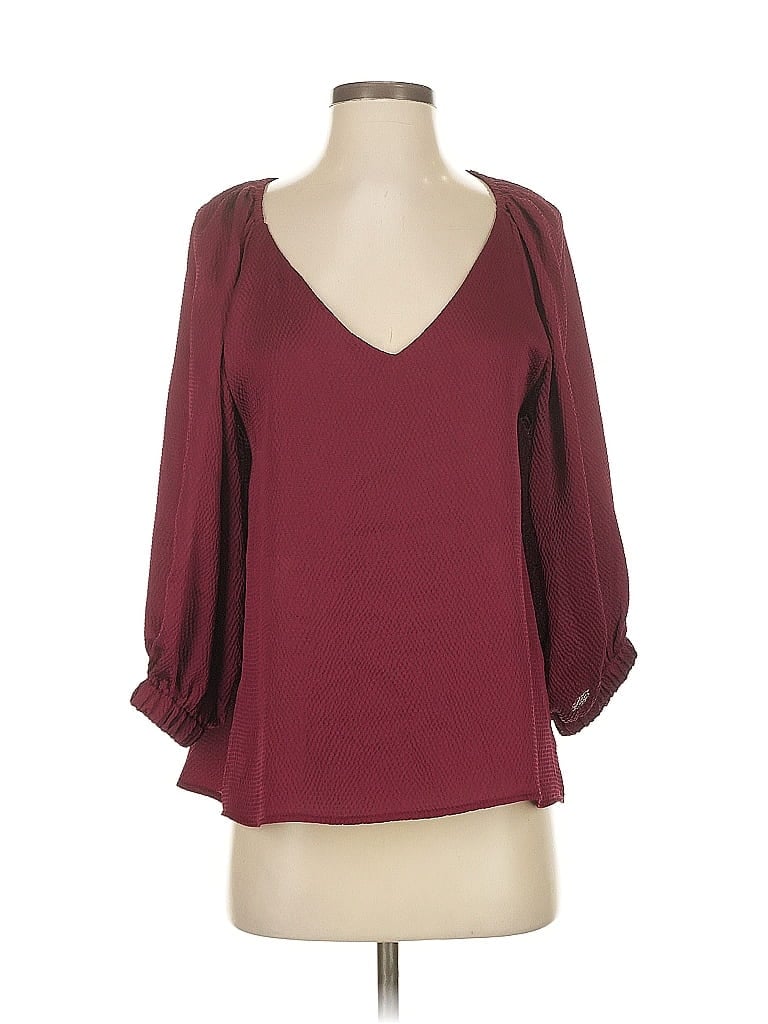 Pre-owned Vici 3/4 Sleeve Blouse In Burgundy