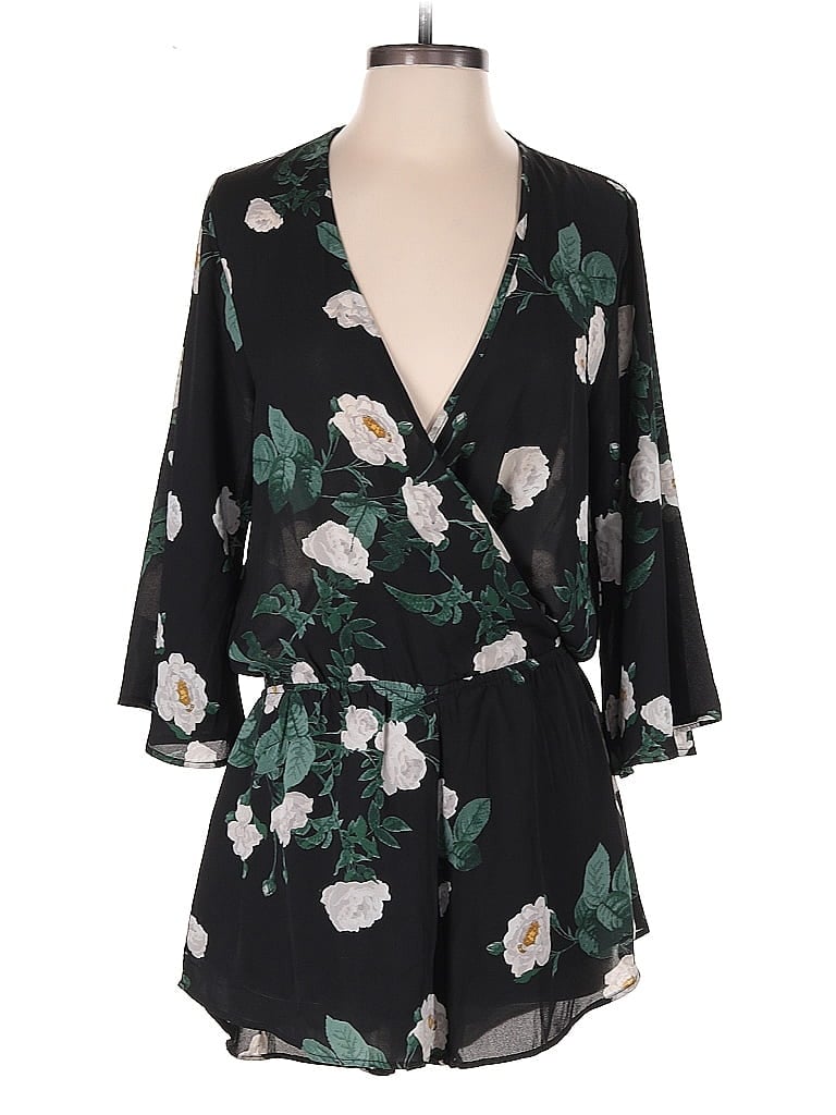 Pre-owned Olivaceous Romper In Black