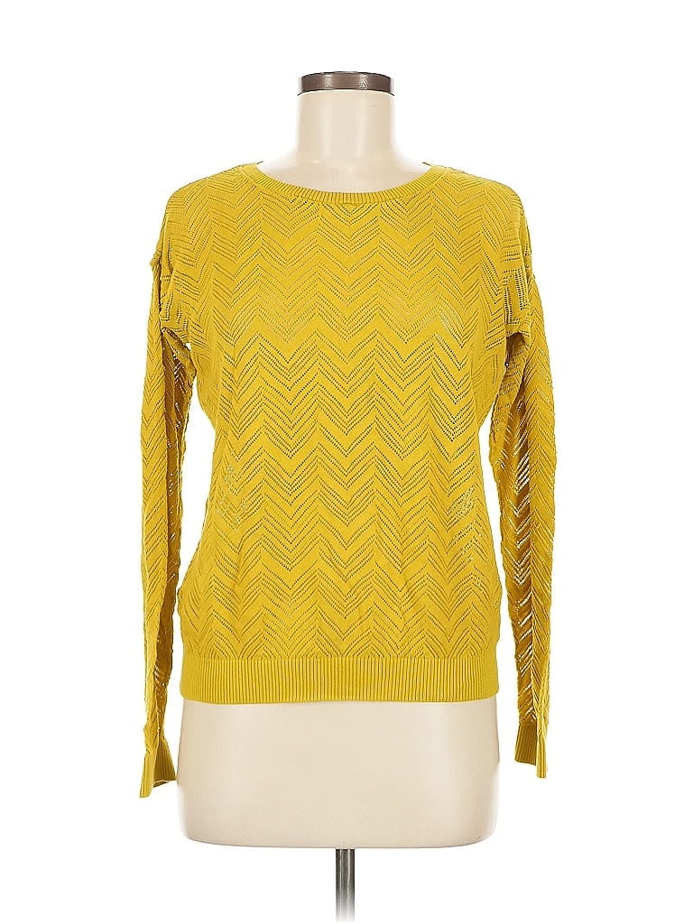 Pre-owned Ann Taylor Loft Long Sleeve T-shirt In Yellow