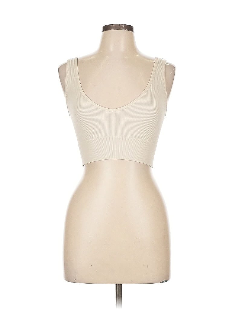 Pre-owned Series-8 Fitness Tank Top Ivory Strapless Neckline Tops In White