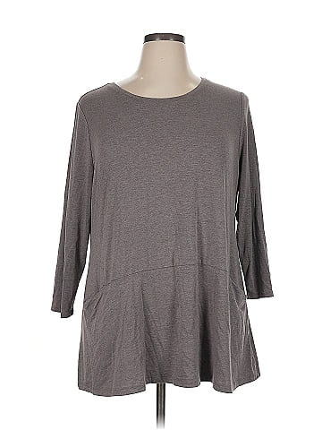 LOGO by Lori Goldstein 3/4 Sleeve Top (view 1)