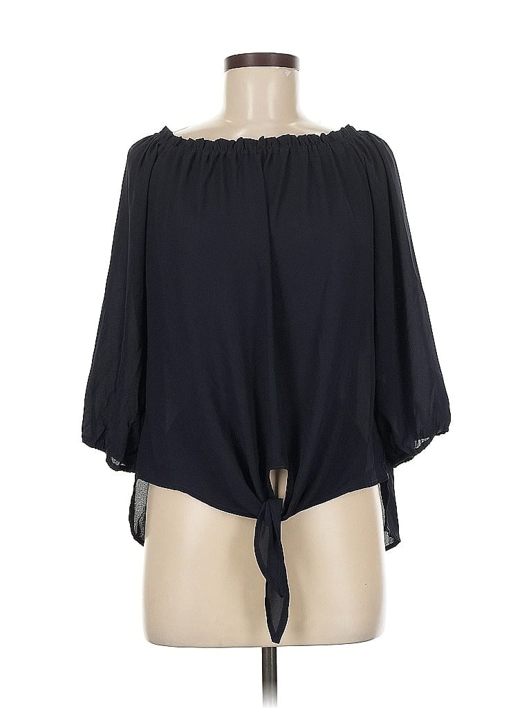 Veronica M. 100% Polyester Black 3/4 Sleeve Blouse Size M - photo 1