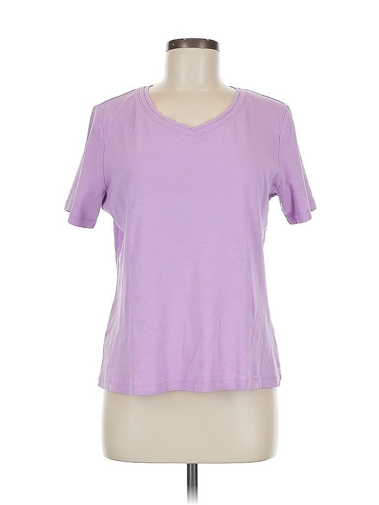 Pre-owned Christopher & Banks Short Sleeve T-shirt In Purple