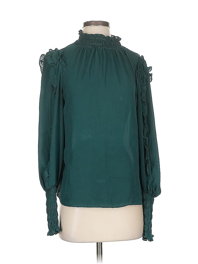 Pre-owned Max Studio Long Sleeve Blouse In Blue