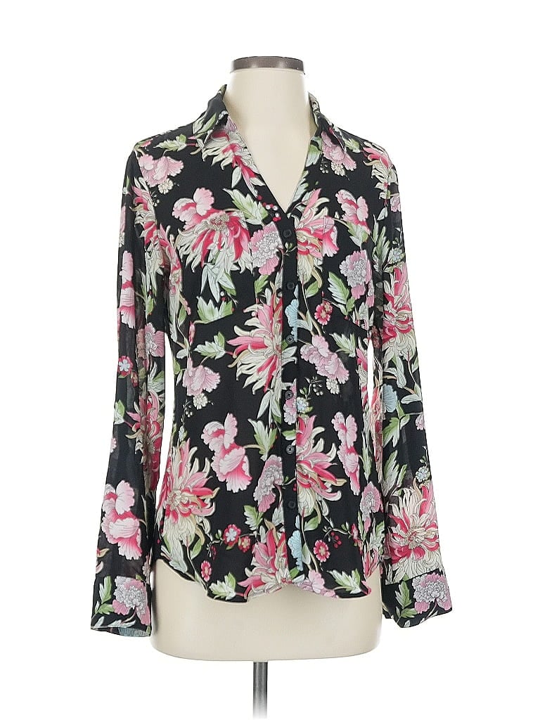 Pre-owned Express Long Sleeve Blouse In Black