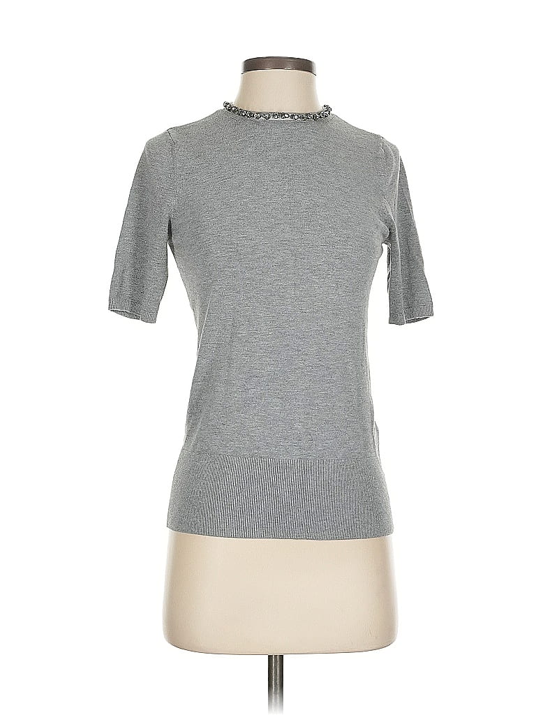 Pre-owned White House Black Market Turtleneck Sweater In Gray