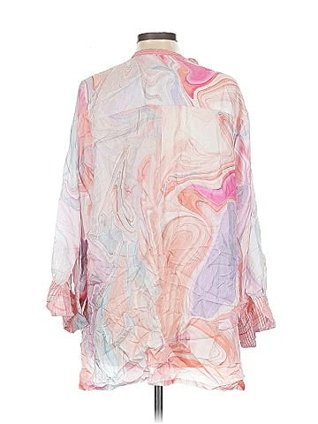 Johnny Was 3/4 Sleeve Silk Top (view 2)