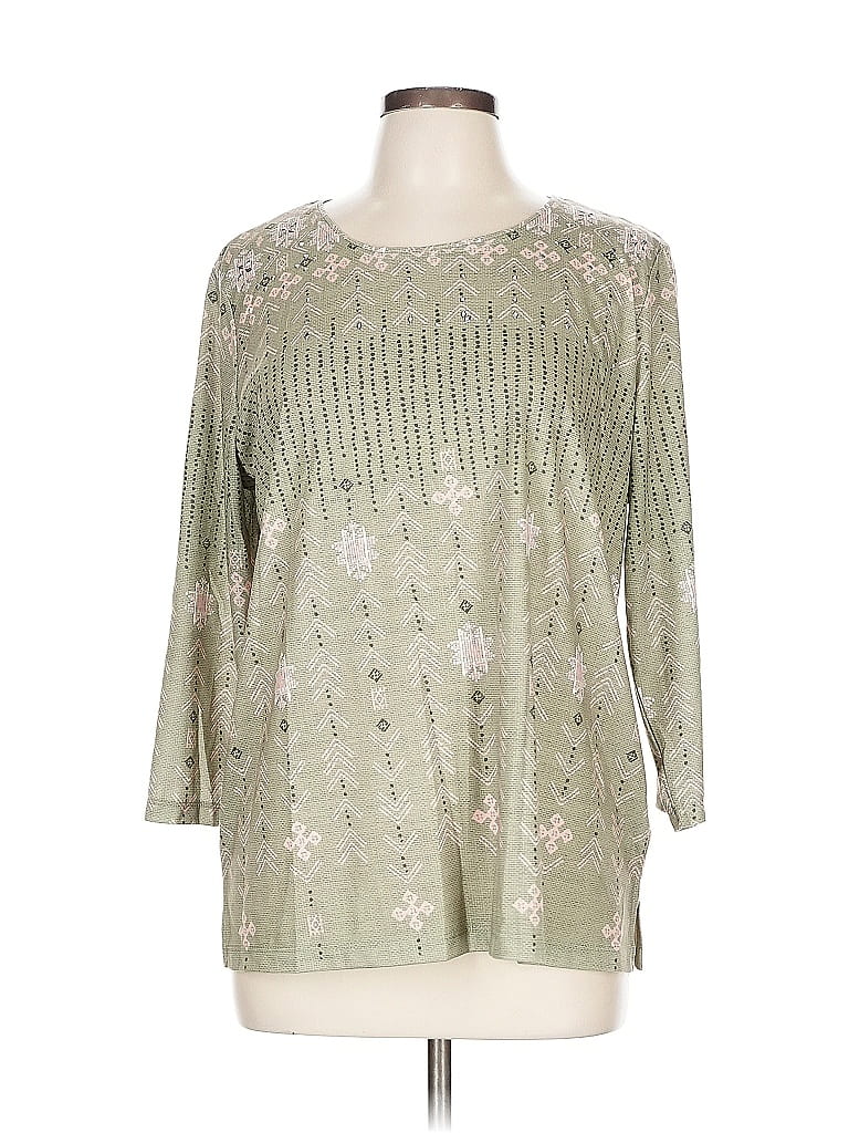 Pre-owned Allison Daley 3/4 Sleeve T-shirt In Green