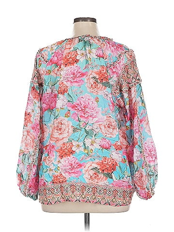 Johnny Was 3/4 Sleeve Silk Top (view 2)