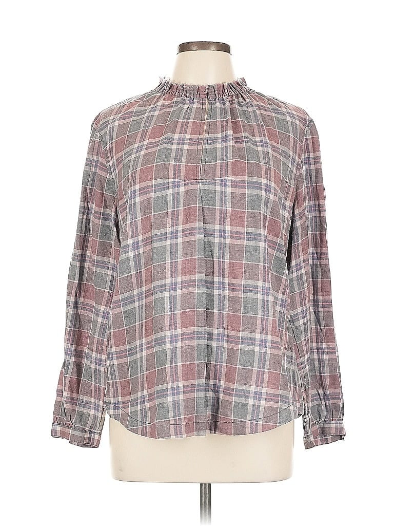 Pre-owned Rivet & Thread Long Sleeve Blouse In Gray