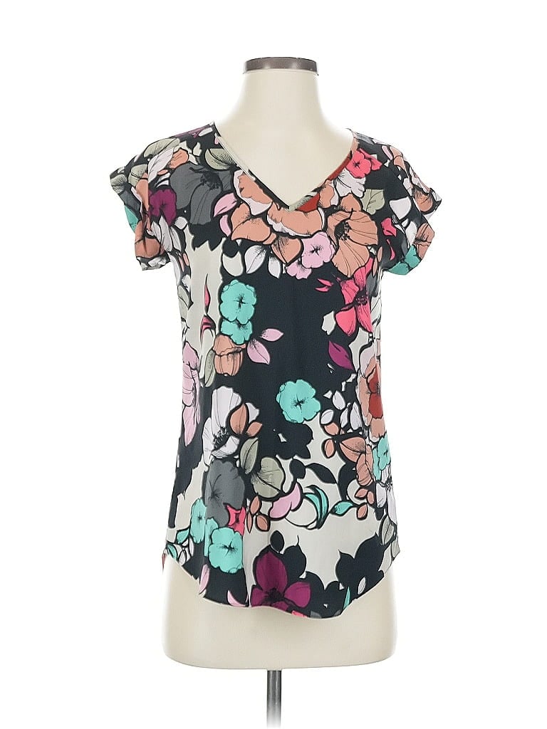 Pre-owned Express Short Sleeve Top Black Scoop Neck Tops