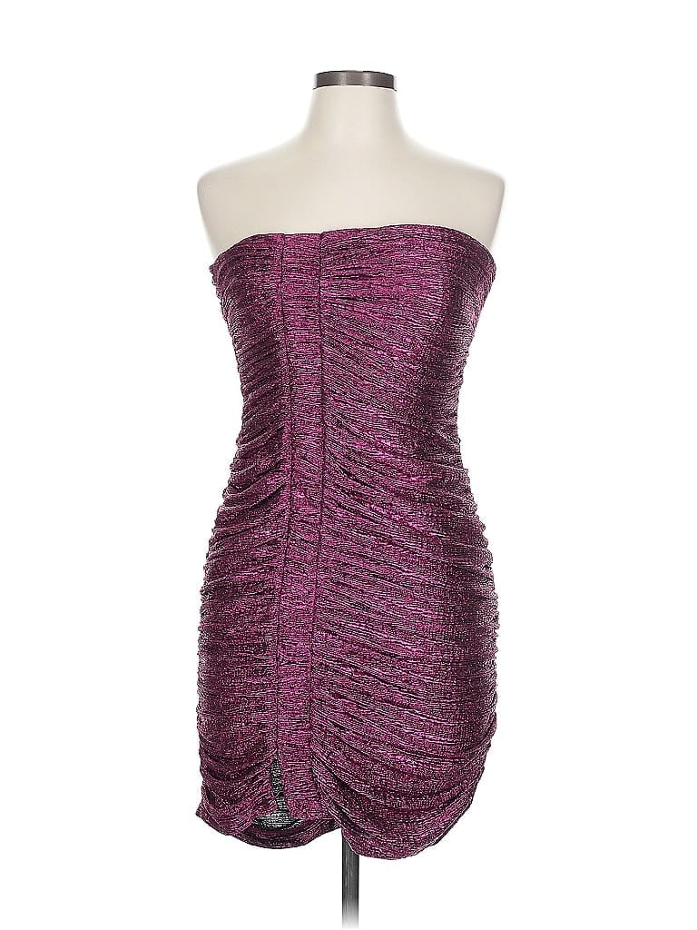 Black Halo 100% Polyester Metallic Purple Cocktail Dress Size 10 - photo 1