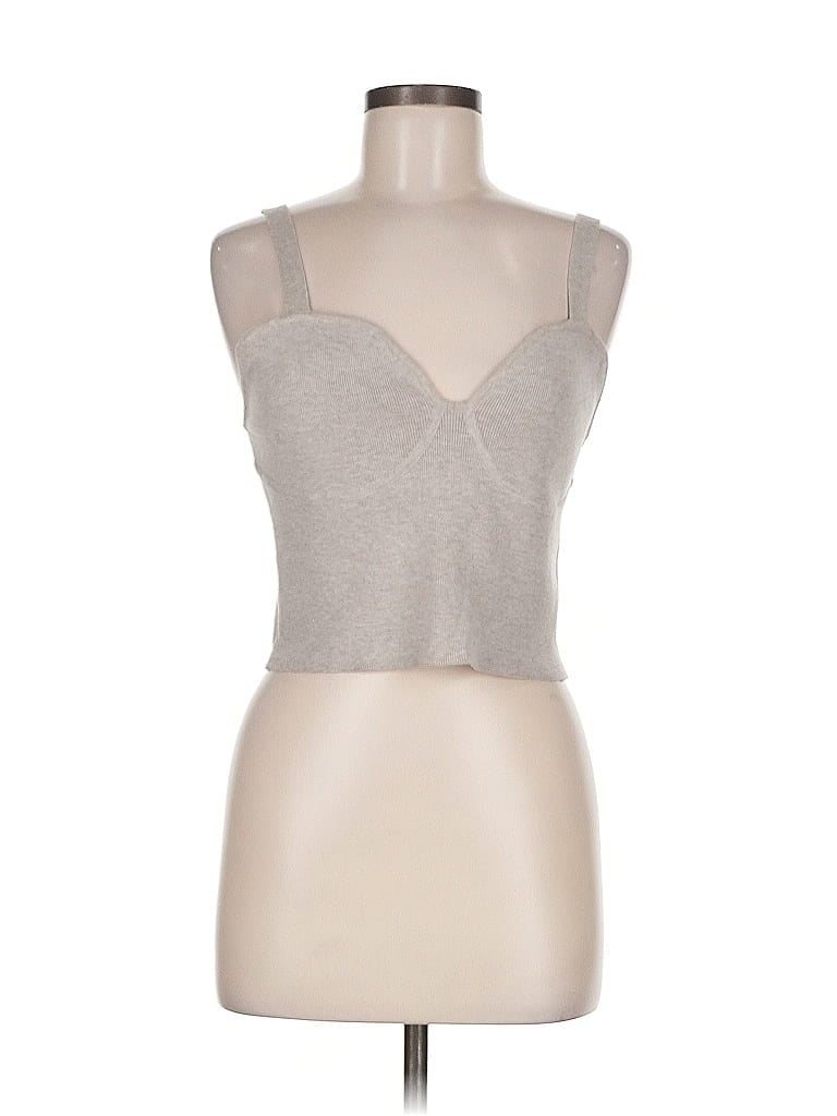 Pre-owned H&m Tank Top Silver Strapless Neckline Tops