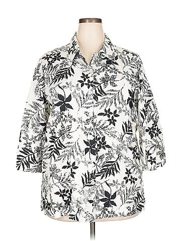 JM Collection 3/4 Sleeve Button-Down Shirt (view 1)