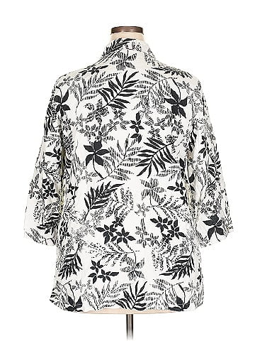 JM Collection 3/4 Sleeve Button-Down Shirt (view 2)