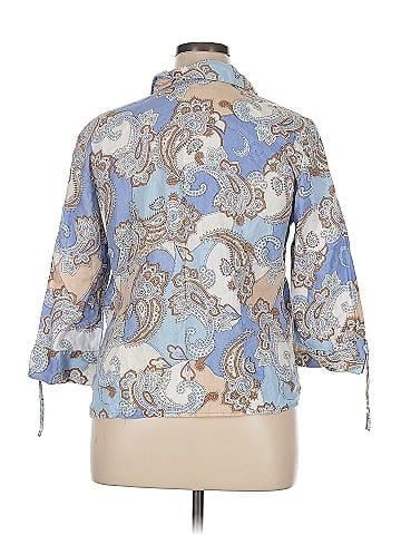 JM Collection 3/4 Sleeve Button-Down Shirt (view 2)