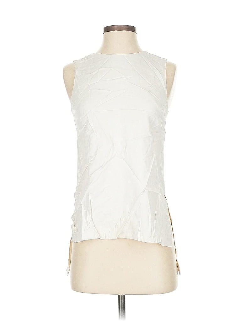 Pre-owned Theory Sleeveless Blouse In White