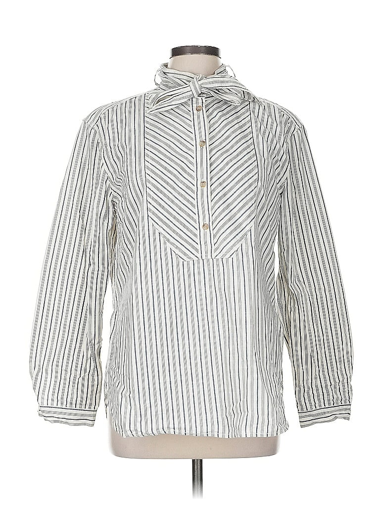 Pre-owned Banana Republic 3/4 Sleeve Blouse In Silver