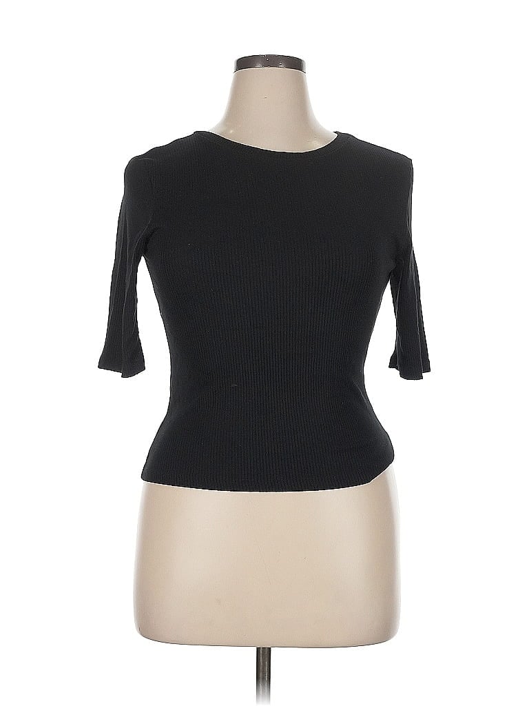 Pre-owned Leith 3/4 Sleeve T-shirt In Black