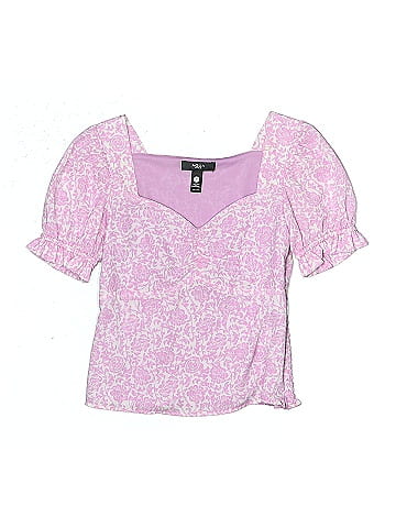 Aqua Short Sleeve Blouse (view 1)