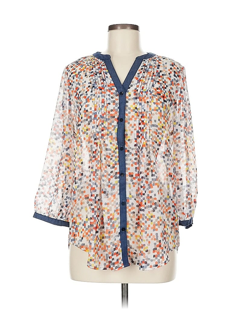 Click to view more detailed imagery on our partner's website Pre-owned Liz Claiborne 3/4 Sleeve Blouse In White