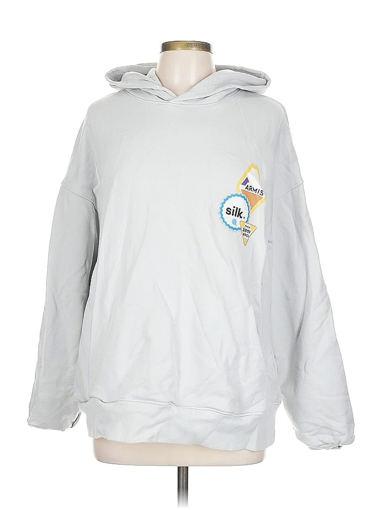 Pre-owned Assorted Brands Pullover Hoodie In Silver