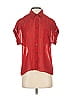 Mango Polka Dots Red Short Sleeve Blouse Size XXS - photo 1