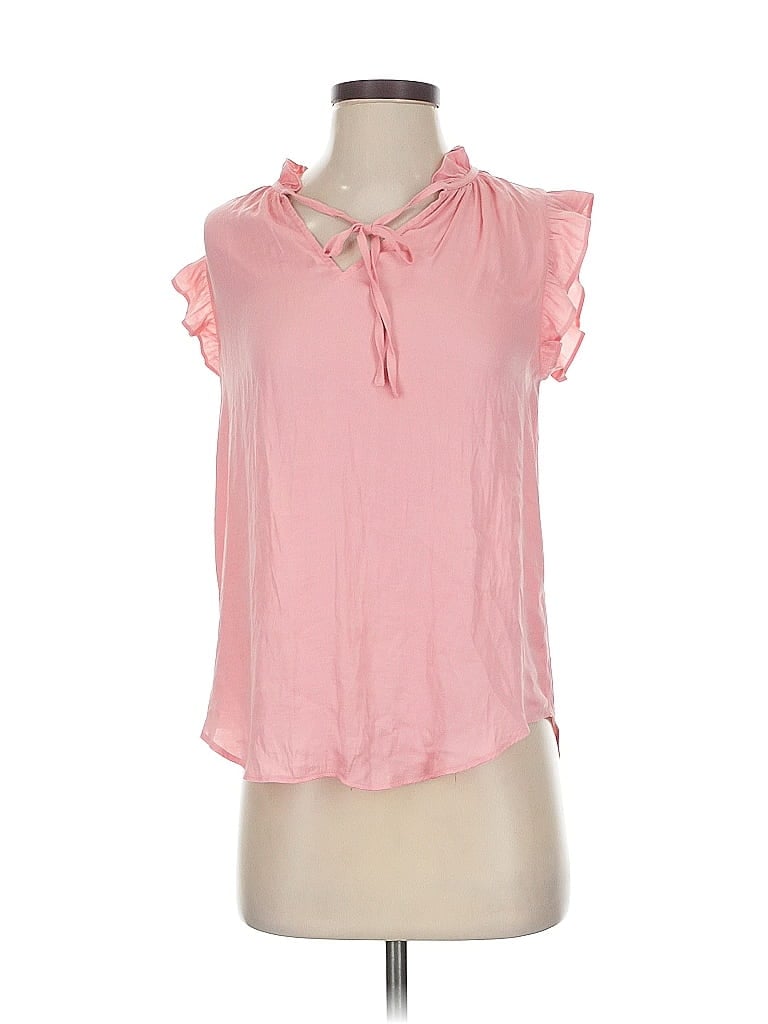 Pre-owned Cupcakes And Cashmere Short Sleeve Blouse In Pink