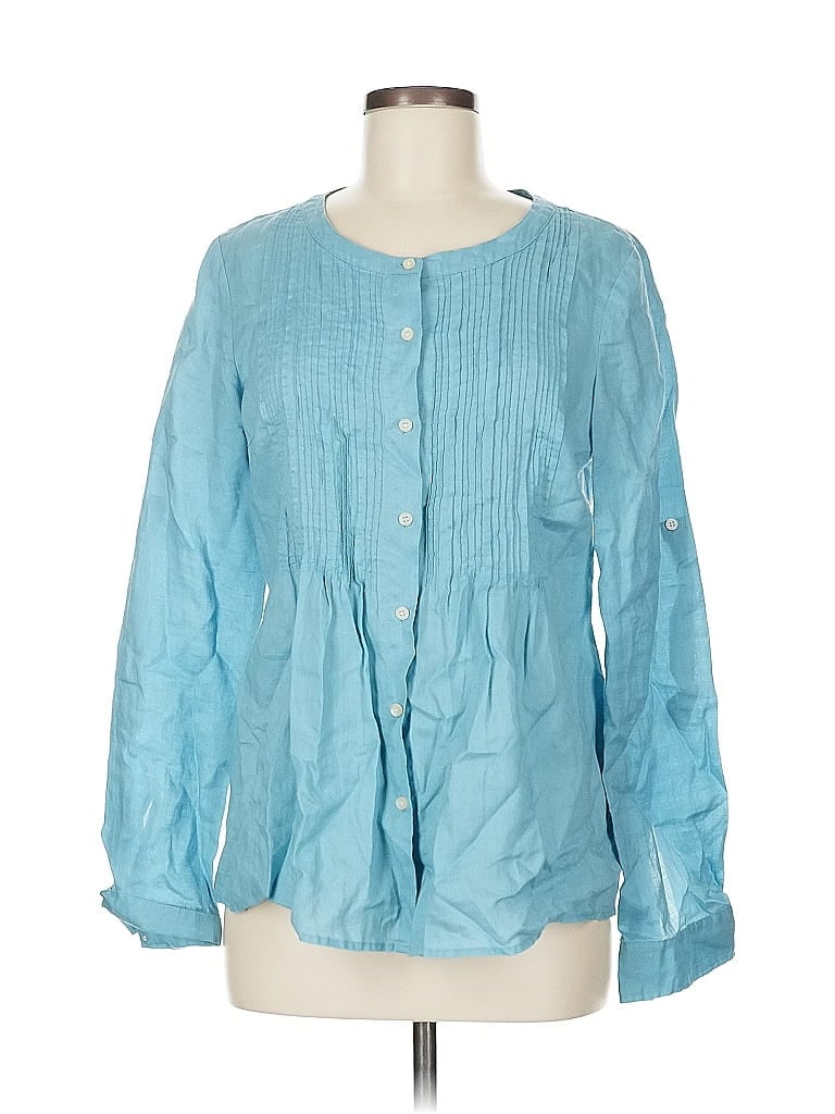 Pre-owned Calvin Klein Long Sleeve Blouse In Blue