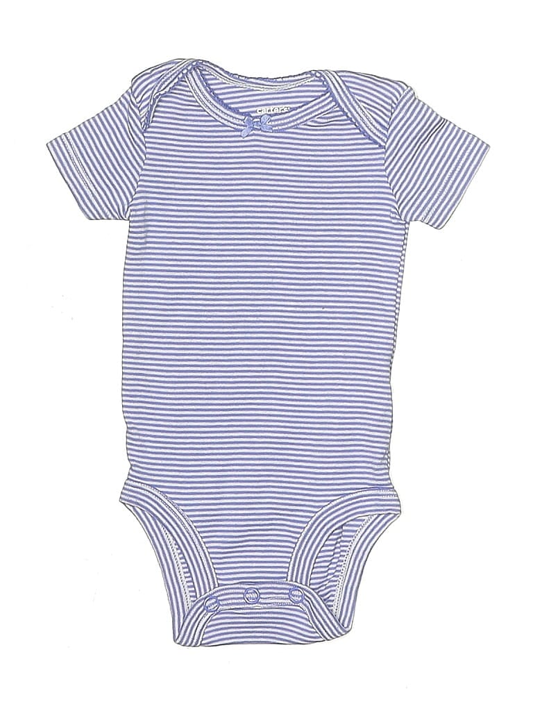 CARTER'S Pre-owned Babies' Short Sleeve Onesie In Blue