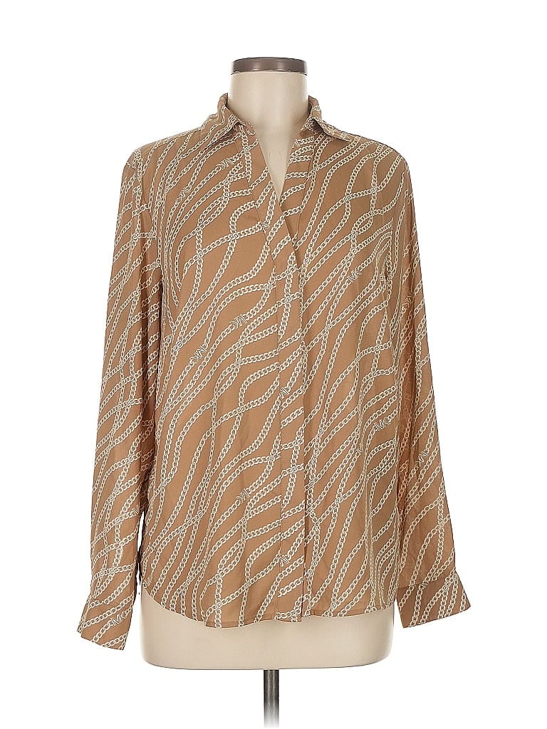 Pre-owned Michael Michael Kors Long Sleeve Blouse In Brown