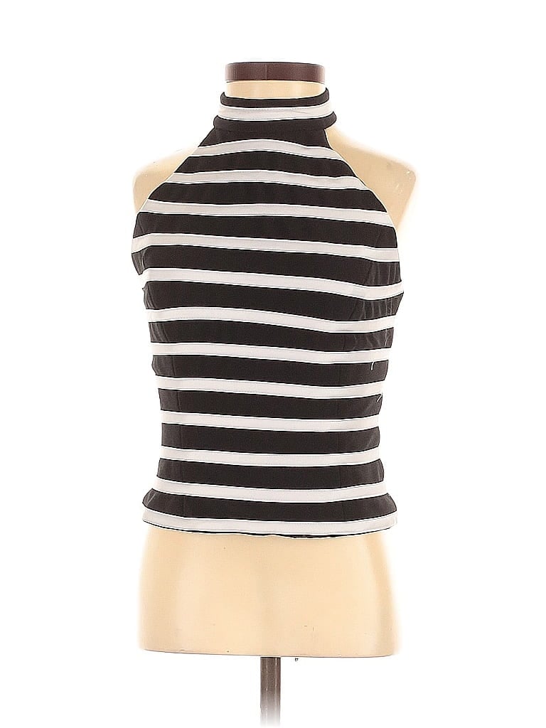 Pre-owned Xscape Tank Top Black Halter Neckline Tops