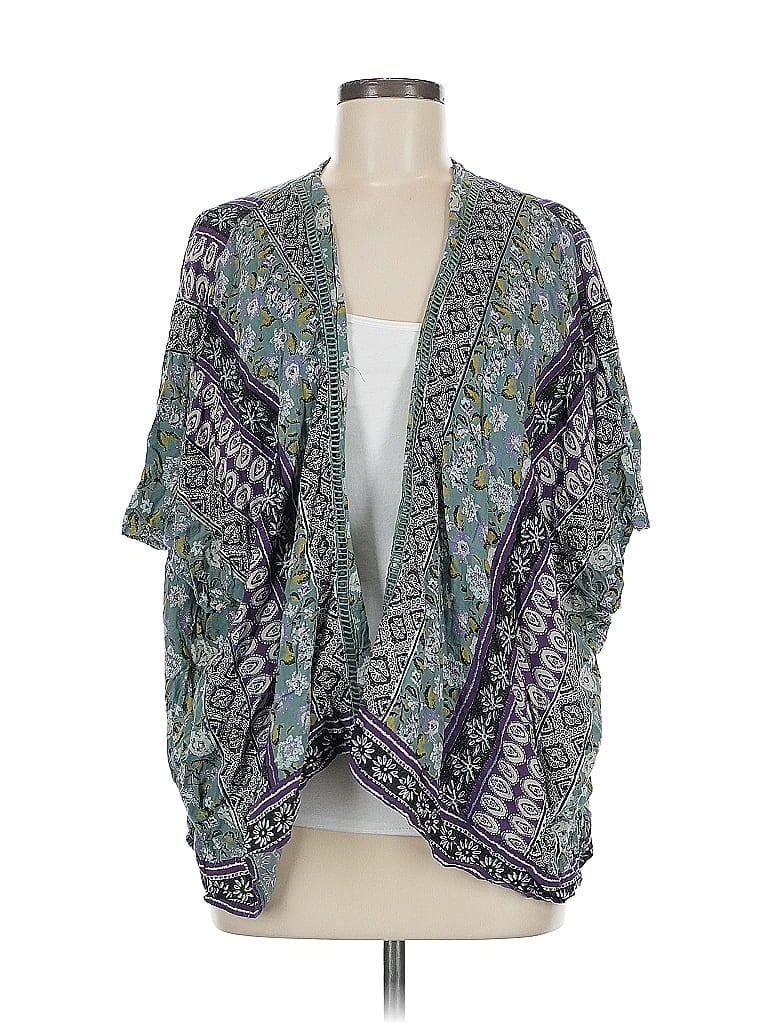 Pre-owned Blue Rain Kimono In Green