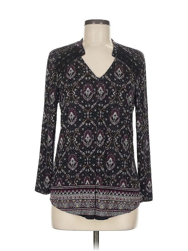 Pre-owned Daniel Rainn Long Sleeve Blouse In Black