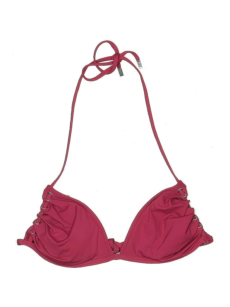 Pre-owned Calvin Klein Swimsuit Top Burgundy Swimwear