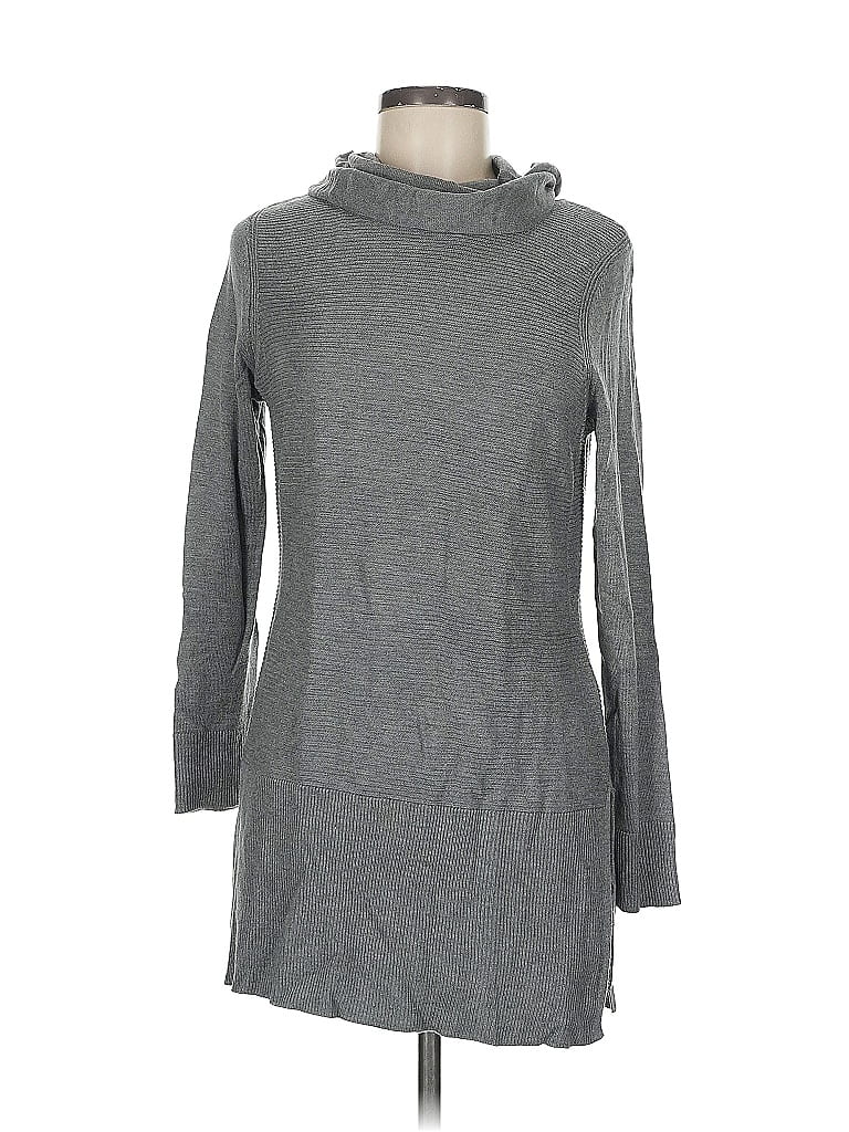 Pre-owned Adrienne Vittadini Long Sleeve Turtleneck In Gray