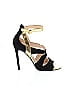 Prada 100% Suede Black Gold Heels Size EU 36 1/2 - photo 1