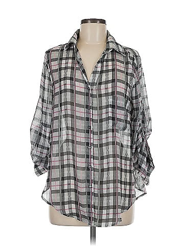 Poof! 3/4 Sleeve Button-Down Shirt (view 1)
