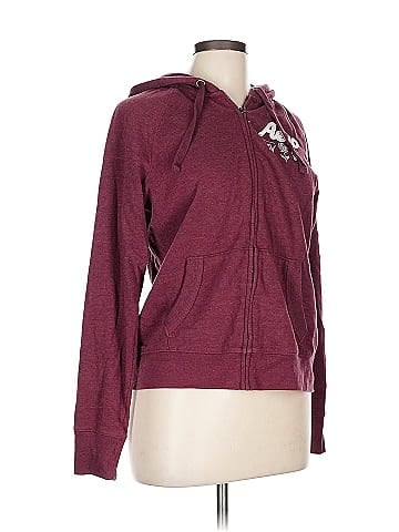 Aeropostale Burgundy Zip Up Hoodie Size L