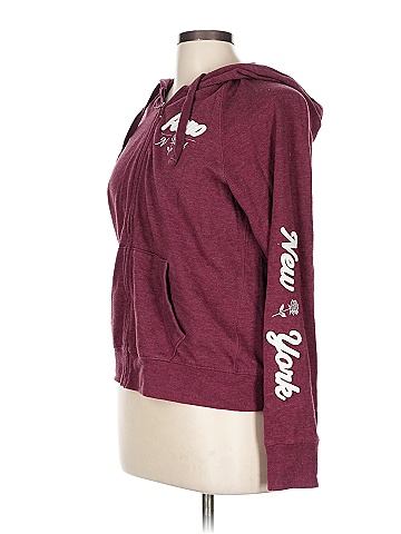 Aeropostale Burgundy Zip Up Hoodie Size L