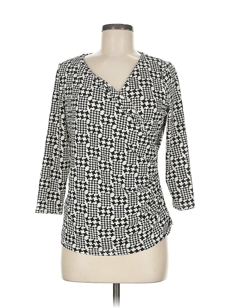 Pre-owned Talbots 3/4 Sleeve T-shirt In White