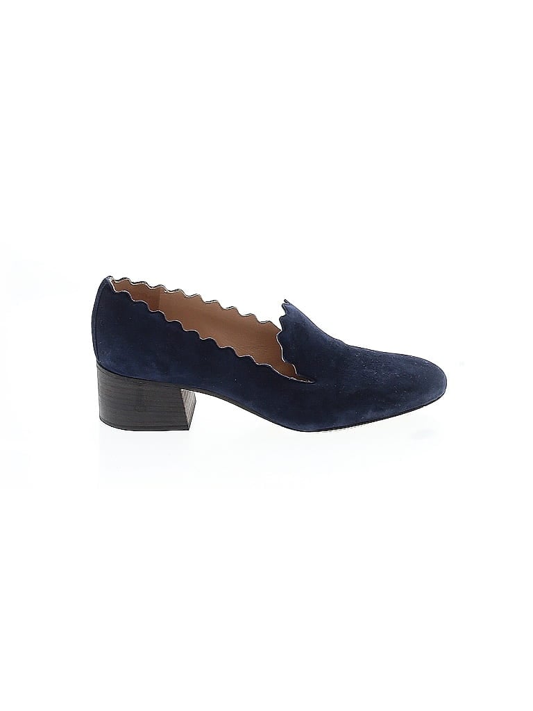 Chloé 100% Leather Blue Heels Size EU 38 - photo 1