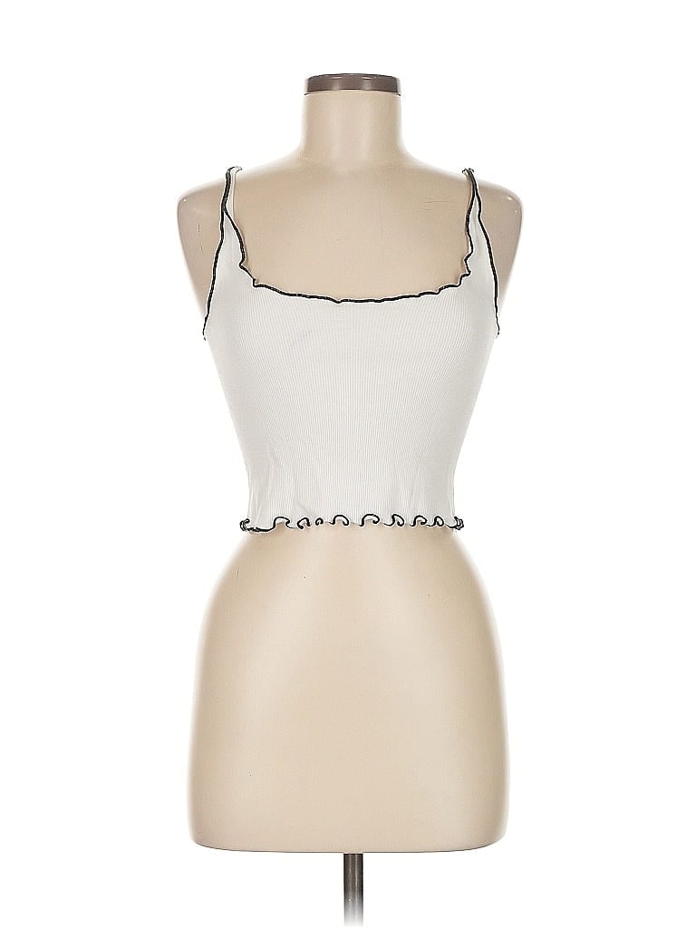 Pre-owned Brandy Melville Tank Top White Sweetheart Neckline Tops