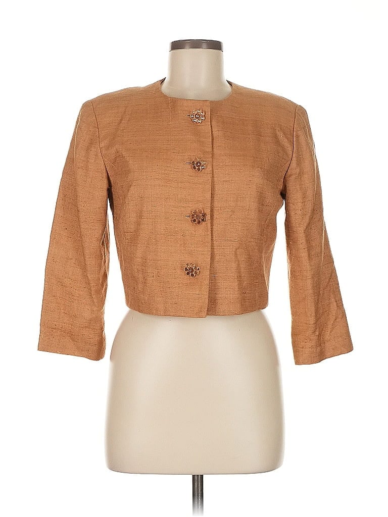 Pre-owned Sara Campbell Silk Blazer Jacket In Brown