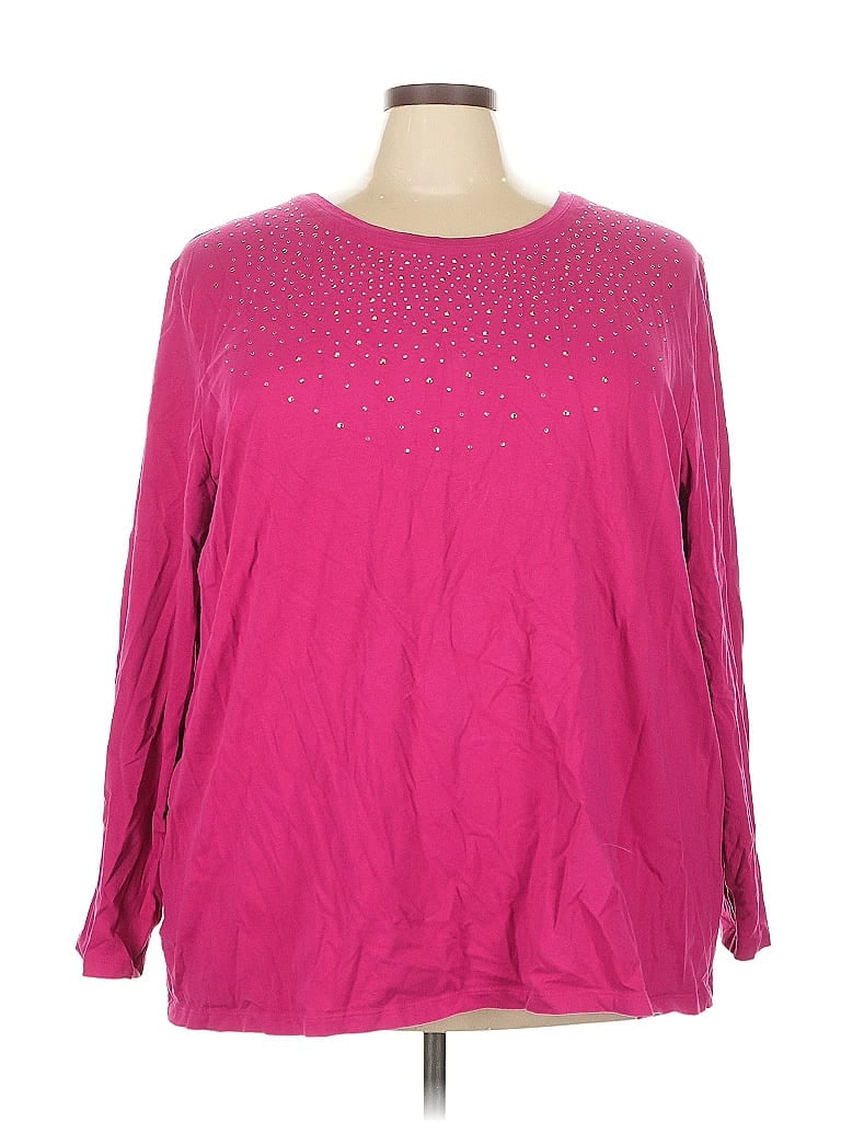 Pre-owned Catherines Long Sleeve Blouse In Pink