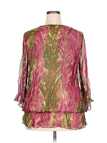 AK Anne Klein 3/4 Sleeve Silk Top (view 2)