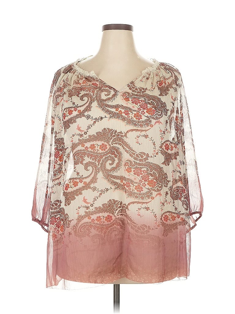 Pre-owned Sonoma Goods For Life 3/4 Sleeve Blouse In Pink