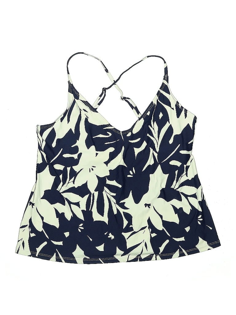 Click to view more detailed imagery on our partner's website Pre-owned Anne Cole Swimsuit Top Blue Print Pattern Swimwear