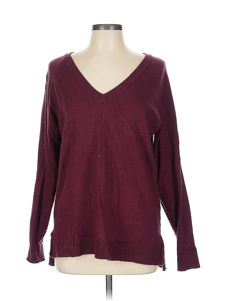 Pre-owned Bobeau Pullover Sweater In Burgundy